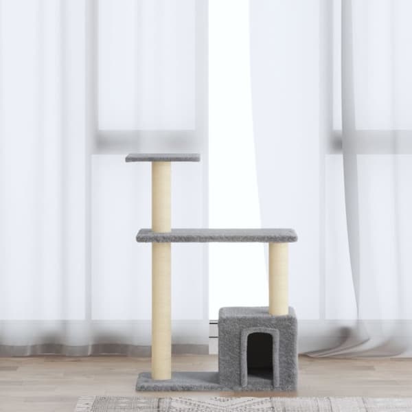 Klösträd med sisalpelare ljusgrå 70 cm