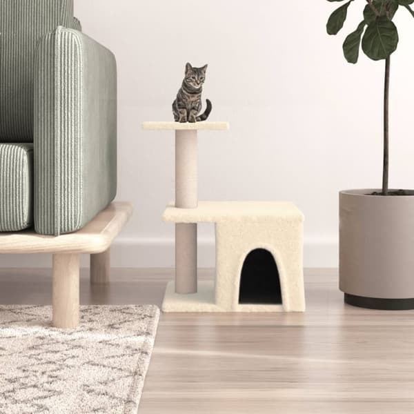 Klösträd med sisalpelare gräddvit 48 cm