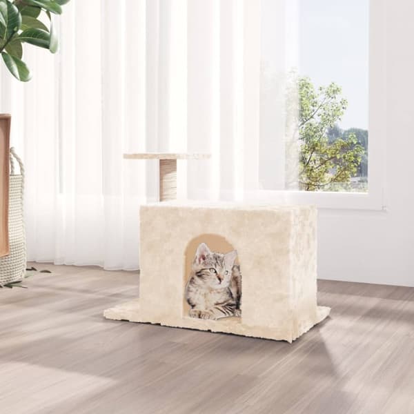 Klösträd med klöspelare sisal gräddvit 51 cm