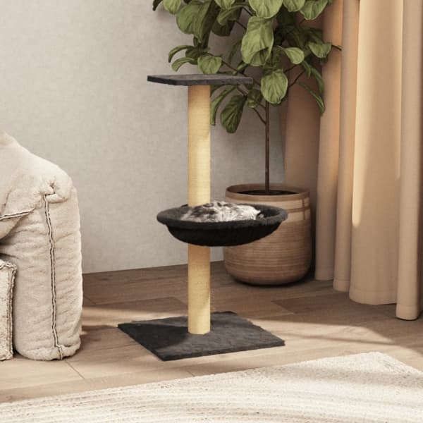 Klösträd med klöspelare sisal mörkgrå 74 cm