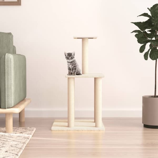 Klösträd med sisalpelare gräddvit 85,5 cm