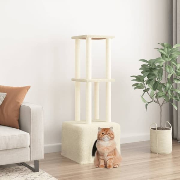 Klösträd med sisalpelare gräddvit 133,5 cm