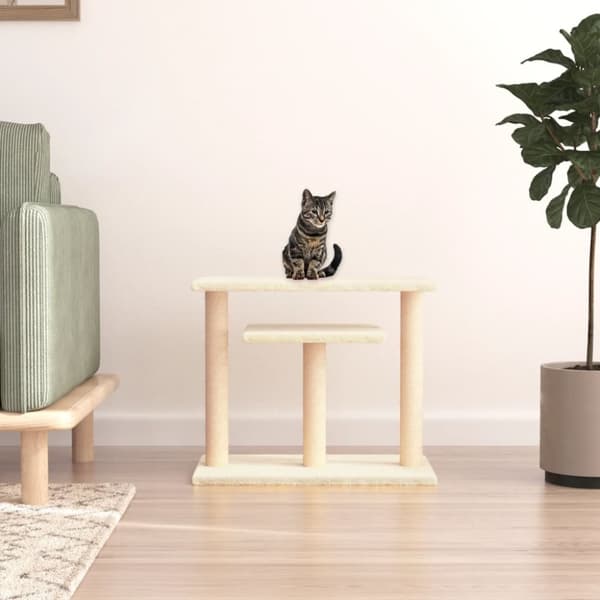 Klöspelare med plattform gräddvit 62,5 cm