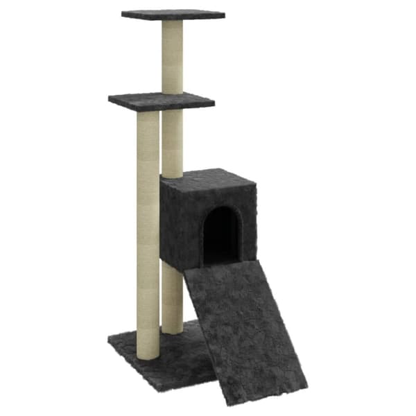 Klösträd med klöspelare i sisal mörkgrå 92 cm