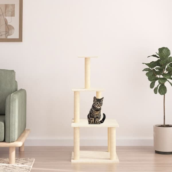 Klösträd med sisalpelare gräddvit 111 cm