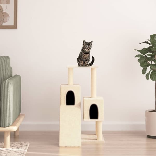 Katträd med klöspelare sisal gräddvit 82 cm