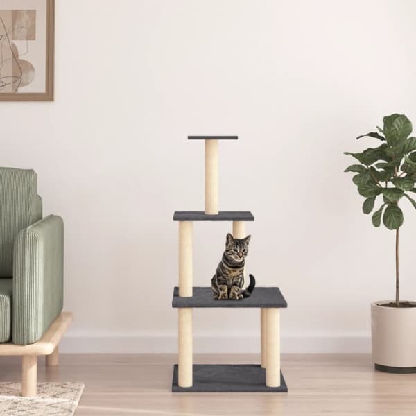 Klösträd med sisalpelare mörkgrå 111 cm