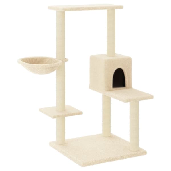 Klösträd med klöspelare sisal gräddvit 96 cm