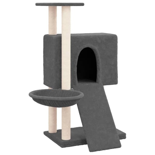 Klösträd med sisalpelare mörkgrå 96 cm