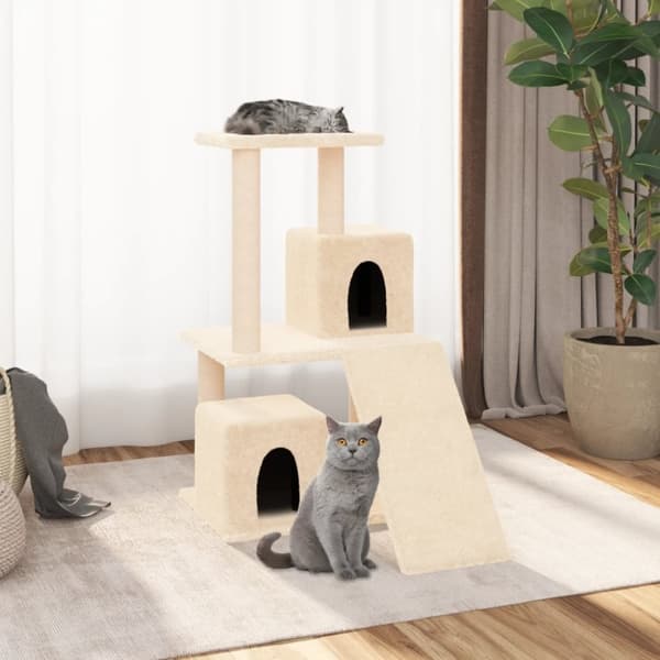 Katträd med klöspelare sisal gräddvit 82 cm
