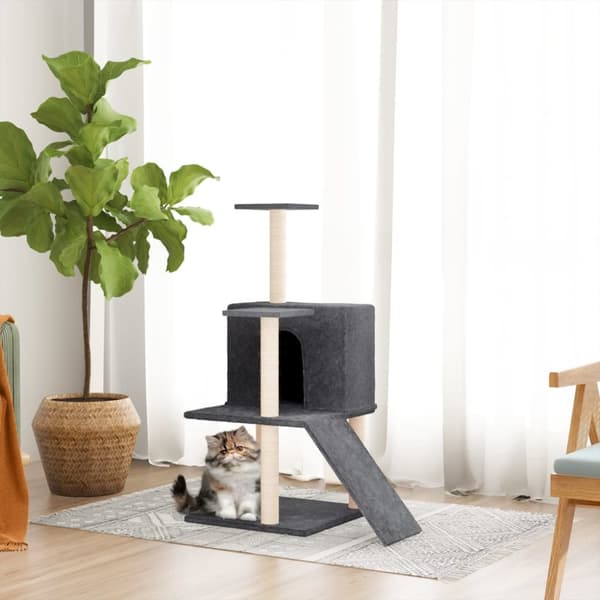 Klösträd med sisalpelare mörkgrå 82 cm