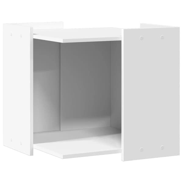 Skåp för kattlåda vit 53x53x51 cm konstruerat trä