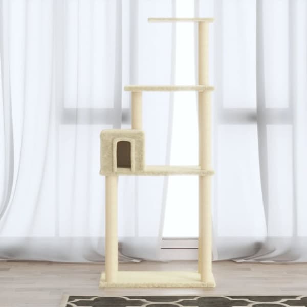 Klösträd med sisalpelare gräddvit 147 cm