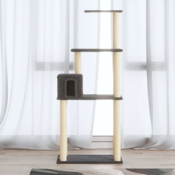 Klösträd med sisalpelare mörkgrå 147 cm