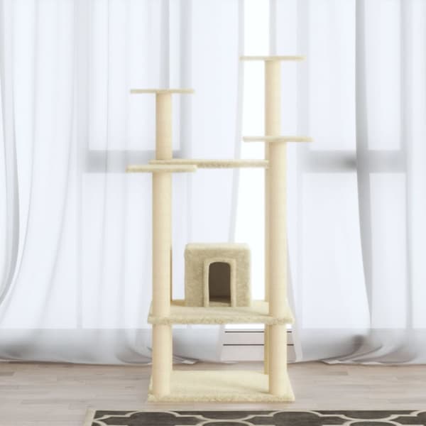 Klösträd med sisalpelare gräddvit 110 cm