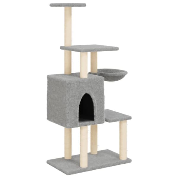 Katträd med klöspelare sisal ljusgrå 131 cm