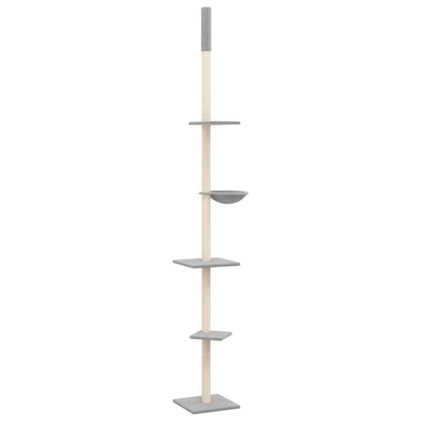 Golv-till-tak klösträd ljusgrå 263,5-289,5 cm