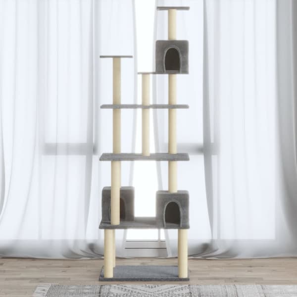 Klösträd med sisalpelare ljusgrå 188 cm