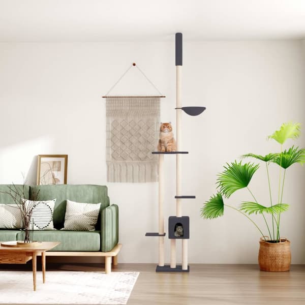 Golv-till-tak klösträd mörkgrå 258,5-284,5 cm