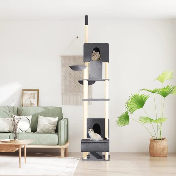 Golv-till-tak klösträd mörkgrå 277-303 cm