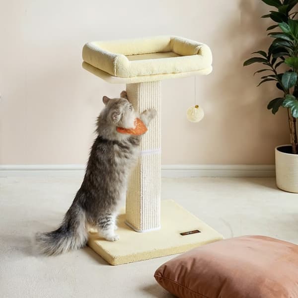 Cat Tree - med plyschplattform - 40 x 30 cm - med skrapstolpe