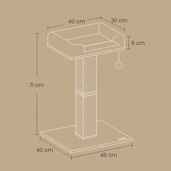 Cat Tree - Med overdådig platform - 40 x 30 cm - med ridser stolpe