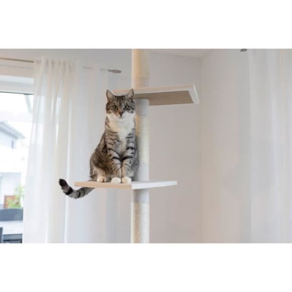KERBL - Kattträd FERDI - 38 x 38 x 240 till 260 cm - Vit - Sisal