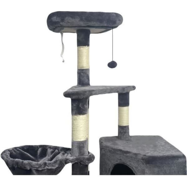 SWIFTY klösträd - 55 x 40 x 138 cm - Mörkgrå - 3 plattformar, 1 sittpinne, 1 nisch, klösträd