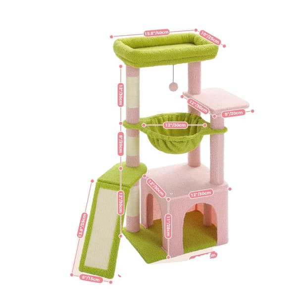Multi-Level Katte Træ, Hyggelig Hængekøje, Sisal Kradsetræer,AMT0271PK, M