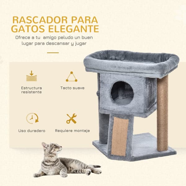 Kattträd, Trämaterial, Tredelad Design