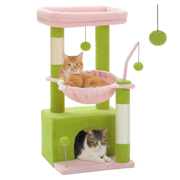 Kaktus Kattträd, Mysig Hängmatta, Hållbar Klösträd,AMT0211PK, M