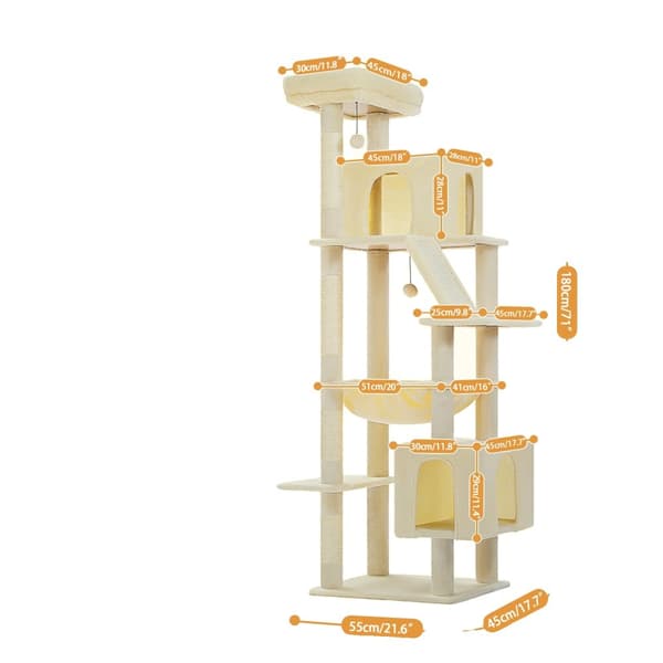 Multi-Level Katte Træ, Rummelige Lejligheder, Holdbare Kradsetræer,AMT0281BG, XL