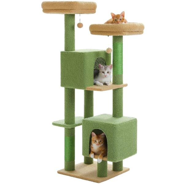 Flerfaldig kattträd, träkonstruktion, sisalklösträd,AMT0292GN, L