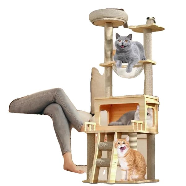 Kattklösträd, Modern Design, Hållbar Nylon, Bekväm Plattform