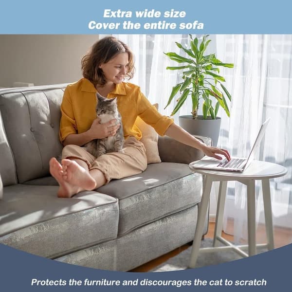 Lollanda Gennemsigtigt sofabetræk til ridsemærker, møbelbetræk til kat og hund kan skæres til i den ønskede størrelse + 1 påføringsskraber 40x300cm
