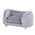 Miniatyrbillede 1 af 2: Pet Sofa til Mellemstore Hunde og Katte, Blød Velourpude, Stilfuldt Design,Grå 27x15x15 tommer