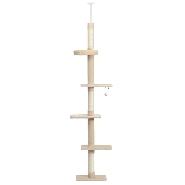 Justerbar Katt Träd Torn, Stabil 5-Nivå Design, Passar Takhöjder 243-273 cm,', AMT0160BGAMT0160BG