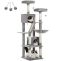 Miniatyrbillede 2 af 2: Multi-Level Katetræ, 6 Kradsestolper, Plys Huler, 180cm Højde,DSom afbildet, AMT0239GYAMT0239GY
