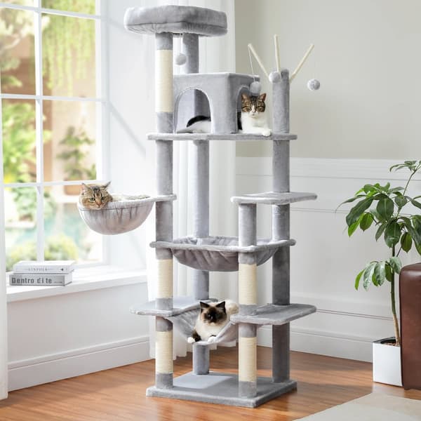 Kattträdstorn, 7-nivåers lekskapsstruktur, robust och säker design,XL, AMT0240GR