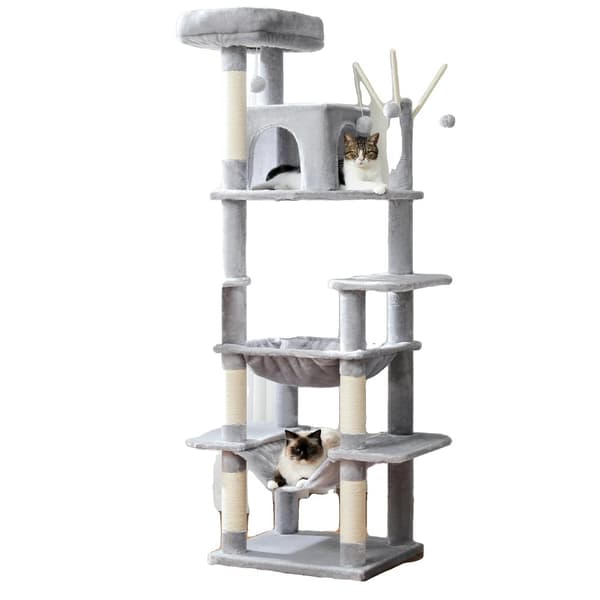 Kattträdstorn, 7-nivåers lekskapsstruktur, robust och säker design,XL, AMT0240GR