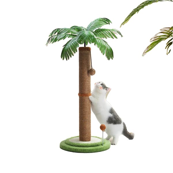 85cm høj Katte Kradsestolpe, Naturlig Sisal Reb, Interaktiv Hængende Bold,AMT0219BNAMT0219BN, som billede