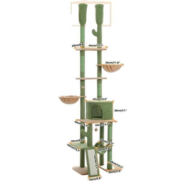 Justerbar Höjd Kattträd, Fem Lager, Trämaterial, Platsbesparande Design,XL, AMT0221GN
