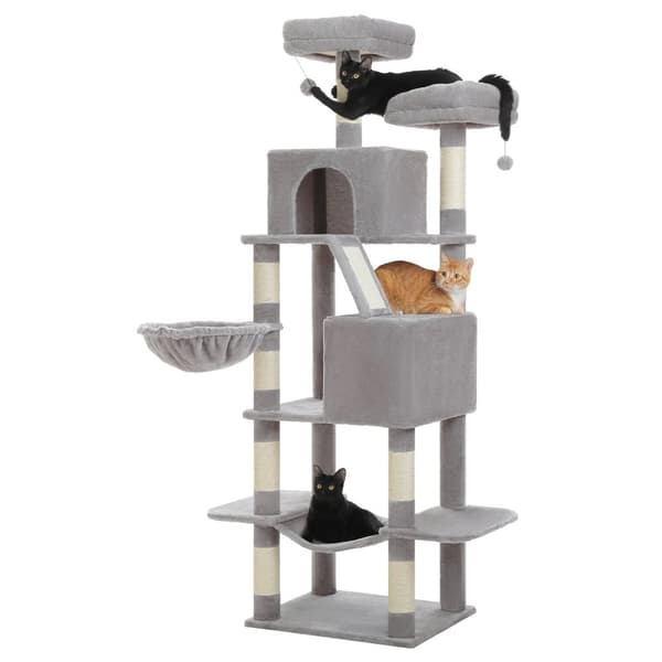 Kattträd, Flera Nivåer, Klösträd, Mysig Hängmatta,AMT0300GR, XL