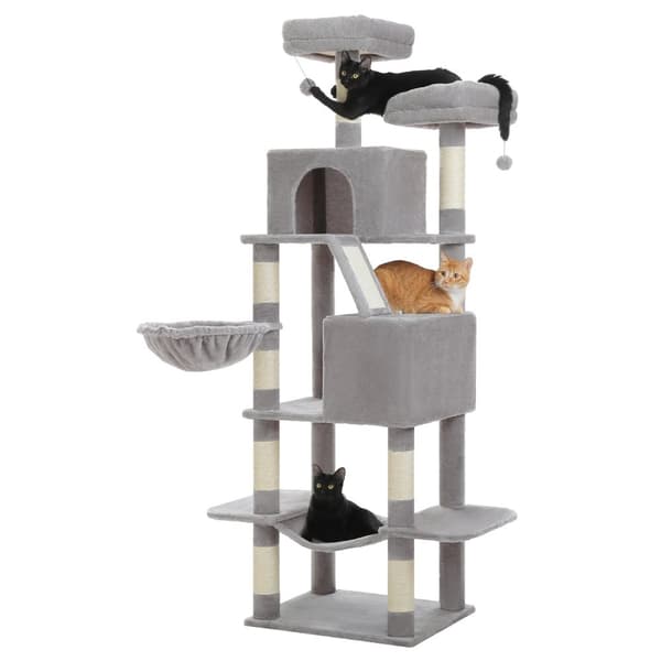 Kattträd, Flera Nivåer, Klösträd, Mysig Hängmatta,AMT0300GR, XL