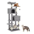 Miniatyrbild 1 av 5: Rootz 155 cm Cat Tree - Scratching Post - Cat Tower - Plush & Sisal - Grey - 49cm x 40cm x 155 cm