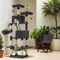 Miniatyrbild 2 av 5: Rootz 206 cm Cat Scratching Tree - Cat Tower - Scratch Post - 13 Scratch Pillars - Space Saving Design - 60cm x 50cm x 206 cm - Perfekt för lekfulla k