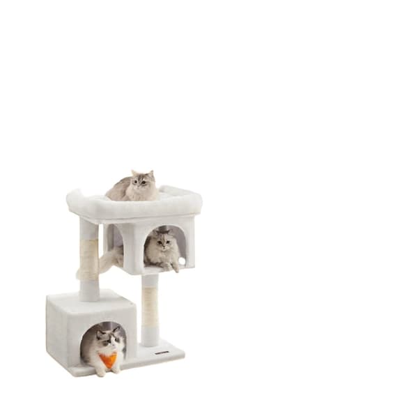 Rootz Cat Scratching Post - Cat Tree - Stor visningsplattform - Hållbar plysch/sisal - 60 cm x 40 cm x 84 cm