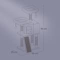 Miniatyrbild 5 av 5: Rootz Cat Scratching Post - Cat Tree - Mysigt klättringsträd - Rymdräddande design - 50 x 35 x 115 cm - Idealisk för små lägenheter