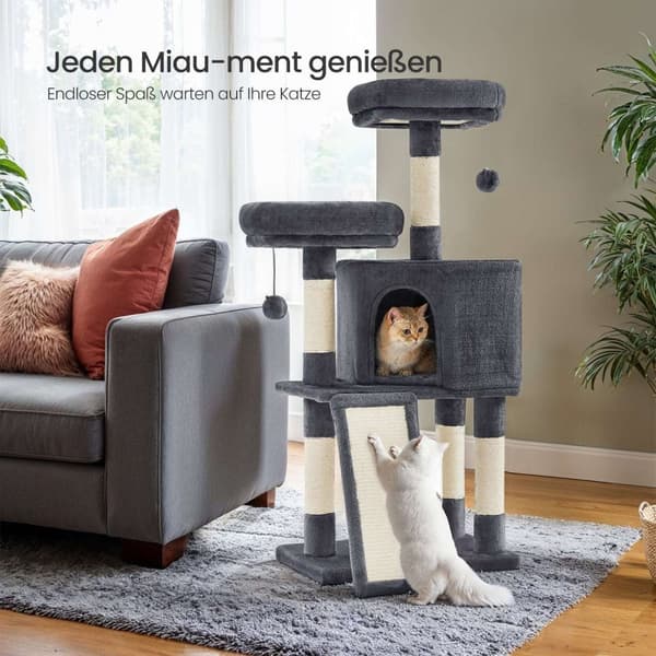 Rootz Cat Scratching Post - Cat Tree - Mysigt klättringsträd - Rymdräddande design - 50 x 35 x 115 cm - Idealisk för små lägenheter
