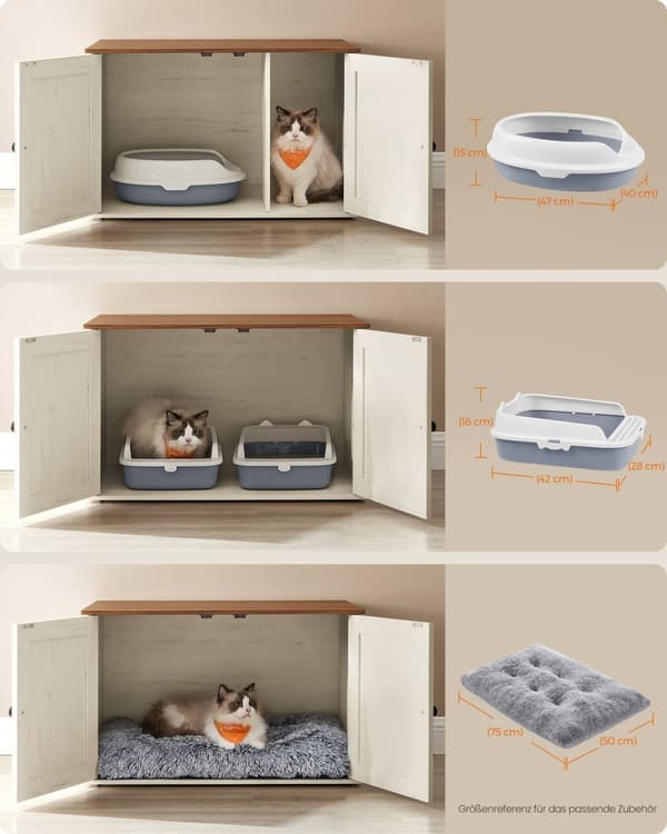 Rootz Cat House - Cat Condo - Kitty Shelter - Irrotettava osio - Kestävä muotoilu - 80 cm x 53cm x 50 cm